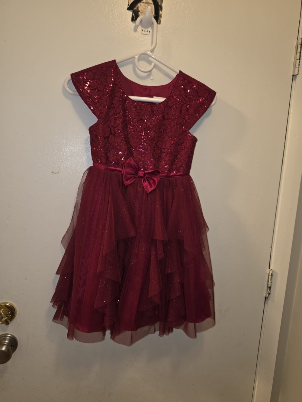 Jona Michelle Girls Party Dress - Wine Burgundy